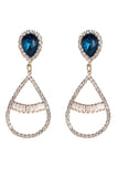 Royal Blue Beaded Wedding Earrings