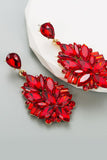 Red Rhinestone Wedding Earrings
