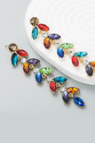 Colorful Rhinestone Leaves Wedding Earrings
