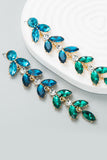 Colorful Rhinestone Leaves Wedding Earrings