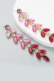 Colorful Rhinestone Leaves Wedding Earrings