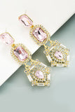 Light Pink Rhinestones Beaded Wedding Earrings