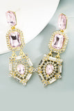 Light Pink Rhinestones Beaded Wedding Earrings