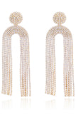 White Rhinestone Drop Earrings