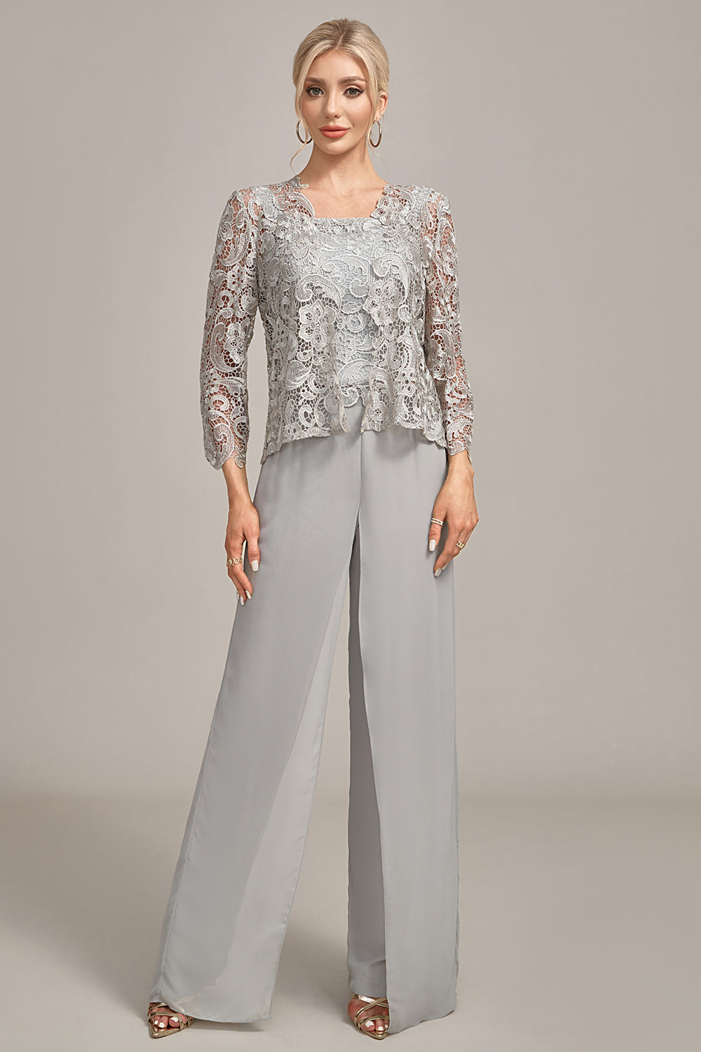 Pant Suits Plus Size Silver Sequin Pants Sequin Lace And Chiffon