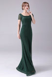 Dark Green Mermaid Square Neck Long Mother Of the Bride Dress