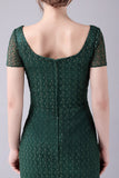 Dark Green Mermaid Square Neck Long Mother Of the Bride Dress