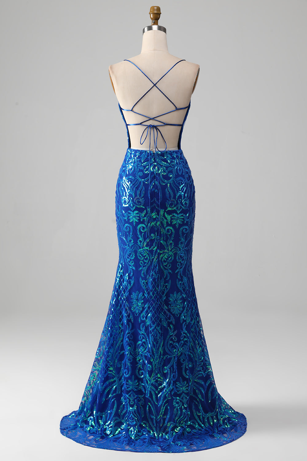Wedtrend Women Royal Blue Prom Dress Mermaid Spaghetti Straps Sparkly Sequin Long Party Dress with Slit WEDTREND Wedtrend Women Royal Blue Prom Dress Mermaid Spaghetti Straps Sparkly Sequin Long Party Dress with Slit WEDTREND