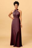 A Line Convertible Long Chiffon Bridesmaid Dress