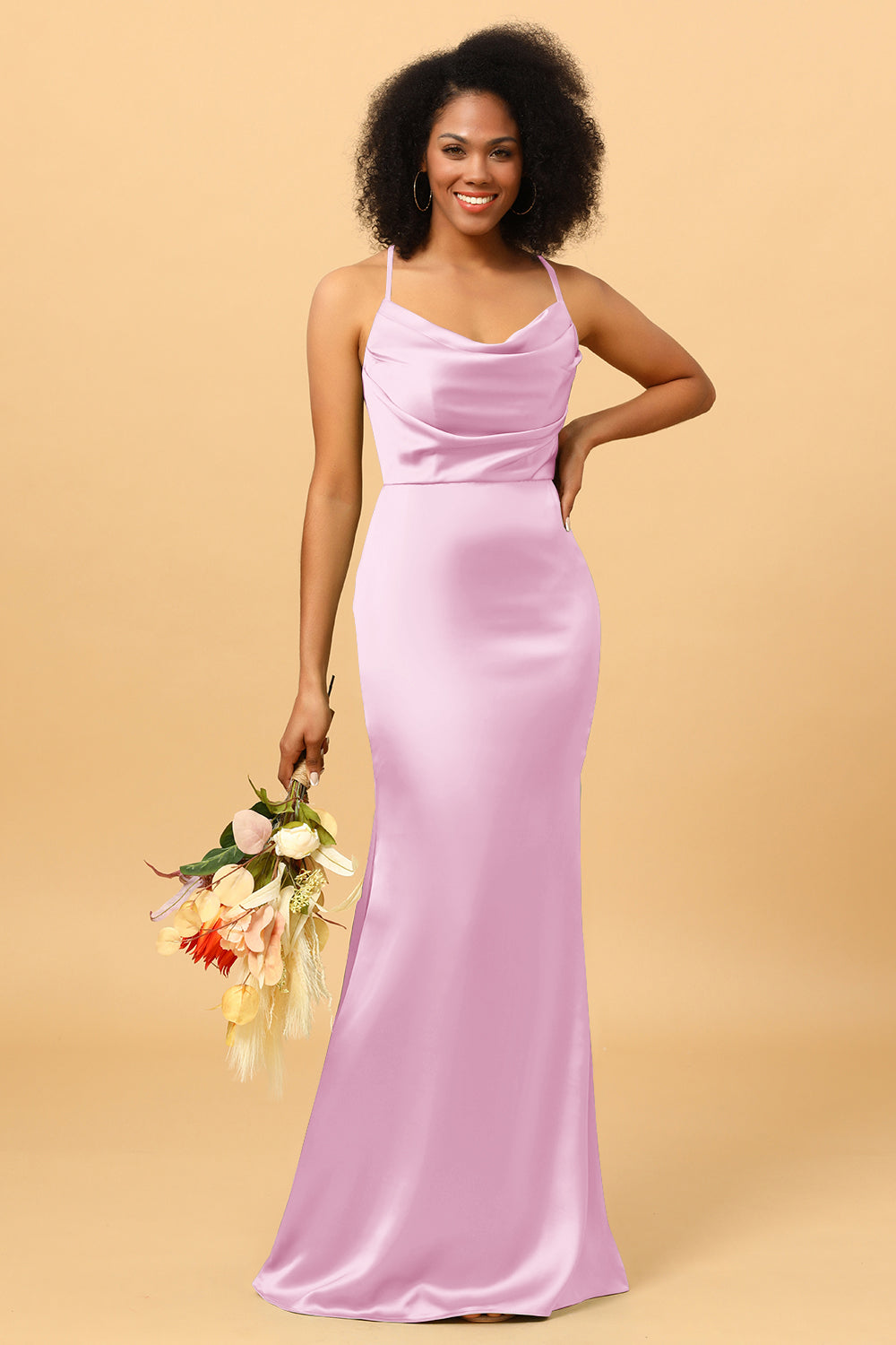 candy pink satin dress Bon Bon Pink Bridesmaid Dress Matte Satin Size Large