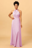 A Line Convertible Long Chiffon Bridesmaid Dress