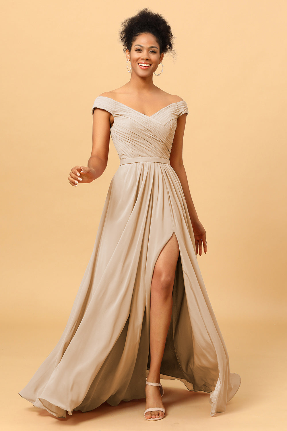 cold shoulder long chiffon bridesmaid dress UNITHORSE Cold Shoulder Ruched Floor Length Chiffon Bridesmaid Dress Elegant Evening Gowns Prom Dress Formal Dresses S6169-Pink-S at Amazon Women's Clothing store