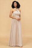 A Line Convertible Floor-Length Chiffon Bridesmaid Dress