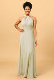 A Line Convertible Long Chiffon Bridesmaid Dress