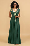 Sweetheart Sleeveless Long Chiffon Bridesmaid Dress with Slit