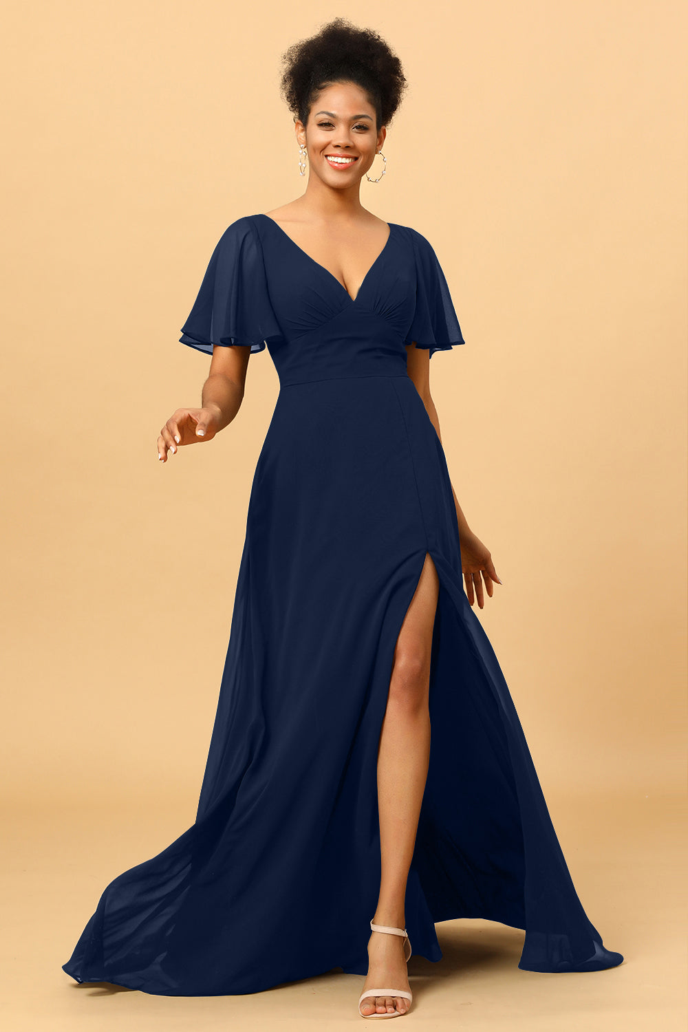 Wedtrend Women Bridesmaids A Line V-Neck Long Chiffon Wedding Party Formal Bridesmaid Dress with Slit WEDTREND Wedtrend Women Bridesmaids A Line V-Neck Long Chiffon Wedding Party Formal Bridesmaid Dress with Slit WEDTREND