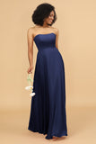 A Line Off The Shoulder Long Chiffon Bridesmaid Dress with Bowknot