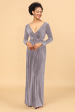 Sheath Deep V-Neck Backless Floor-Length Velvet Bridesmaid Dress