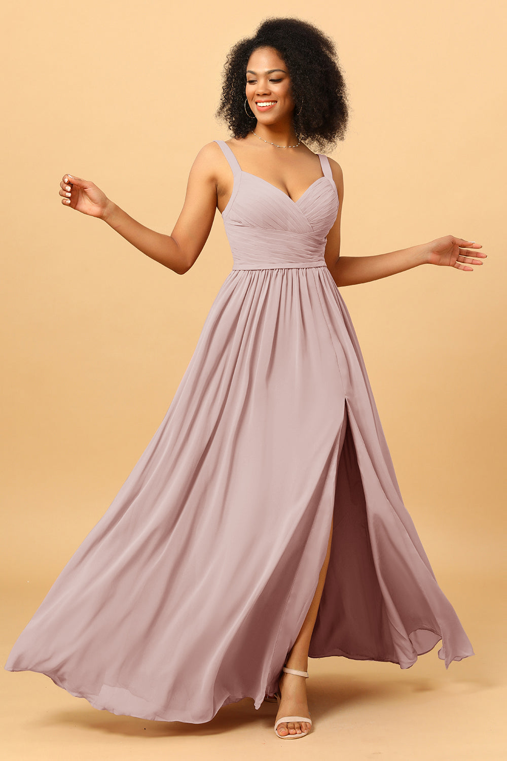 Wedtrend Women Bridesmaids Spaghetti Straps Long Chiffon Bridesmaid Dress with Slit WEDTREND Wedtrend Women Bridesmaids Spaghetti Straps Long Chiffon Bridesmaid Dress with Slit WEDTREND