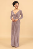 Sheath Deep V-Neck Backless Floor-Length Velvet Bridesmaid Dress