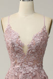 Blush A Line Spaghetti Straps Long Prom Dress with Appliques