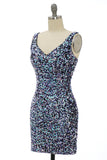 Black V-Neck Sequins Fitted Tight Homecoming Dress