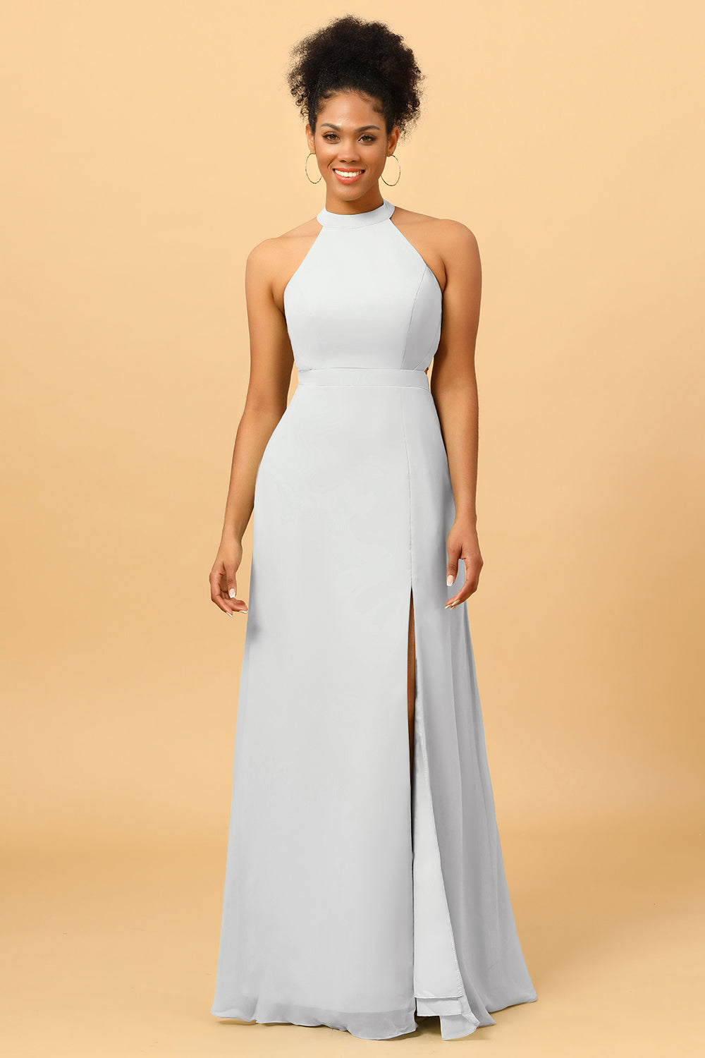 Wedtrend Women Long Chiffon Bridesmaid Dress with Slit Halter Open Back Formal Wedding Party Dress WEDTREND Wedtrend Women Long Chiffon Bridesmaid Dress with Slit Halter Open Back Formal Wedding Party Dress WEDTREND