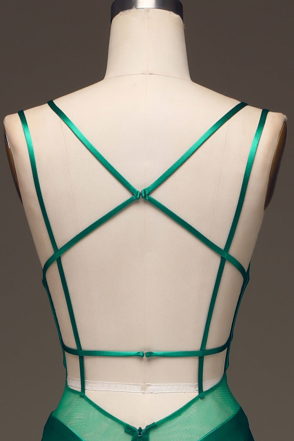 Wedtrend Women Formal Dress Green Deep V-neck Satin Mermaid Prom Dress with Lace-up Back WEDTREND Wedtrend Women Formal Dress Green Deep V-neck Satin Mermaid Prom Dress with Lace-up Back WEDTREND