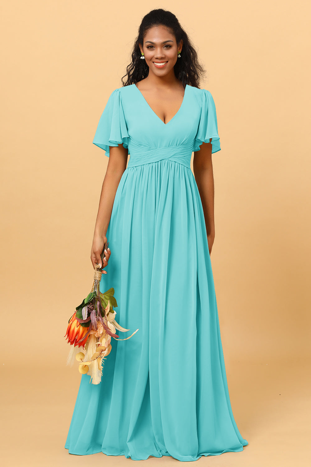 Gown Design Bridesmaid Dress V Neck Chiffon Dress With Sleeves Deamify Sage Green V Neck Chiffon Gown Design Bridesmaid Dress V Neck Chiffon Dress With Sleeves Deamify Sage Green V Neck Chiffon