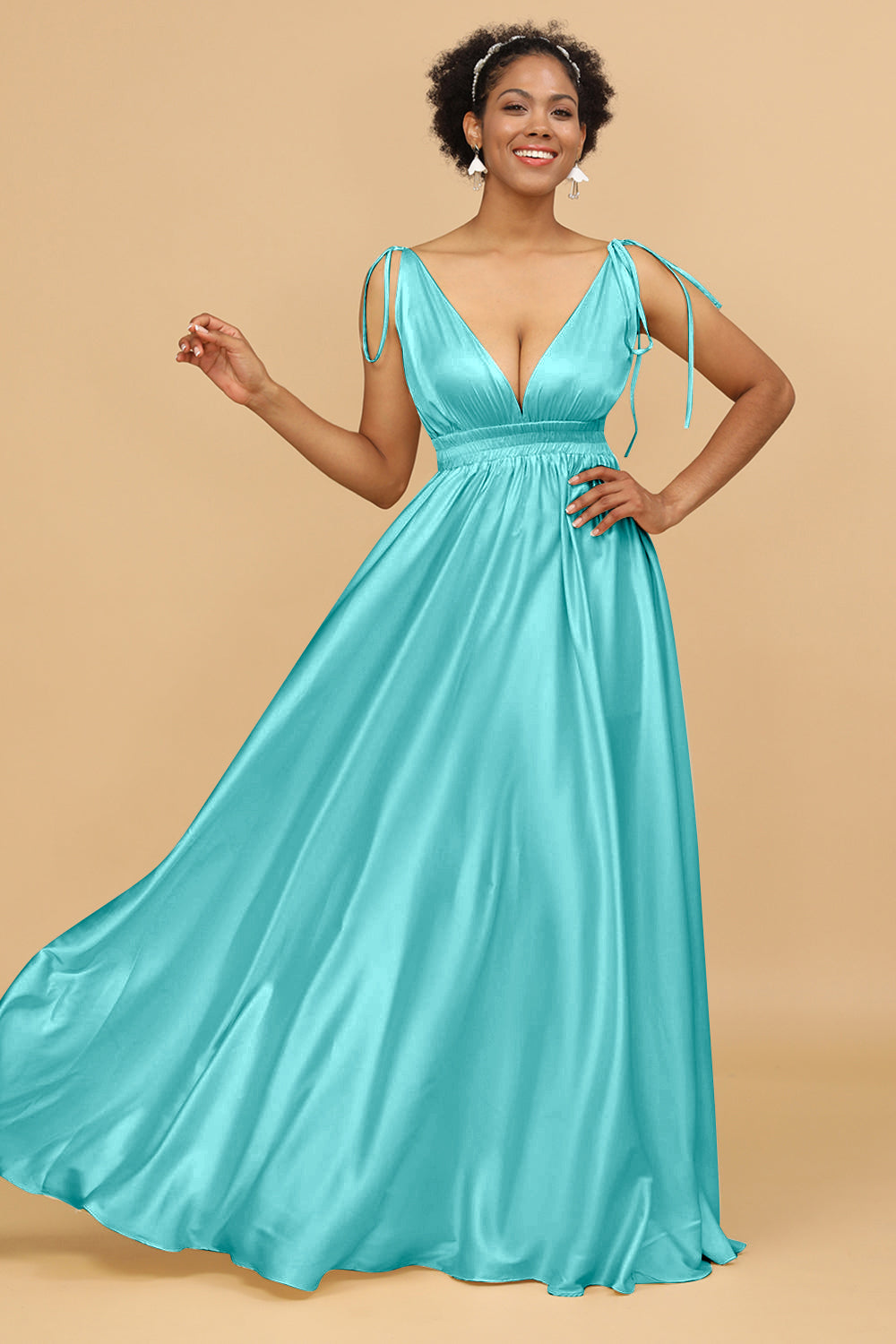 Wedtrend Women Bridesmaid Dress A Line Deep V-Neck Backless Floor Length Long Wedding Party Formal Evening Dress WEDTREND Wedtrend Women Bridesmaid Dress A Line Deep V-Neck Backless Floor Length Long Wedding Party Formal Evening Dress WEDTREND
