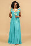 Sweetheart Sleeveless Long Chiffon Bridesmaid Dress with Slit