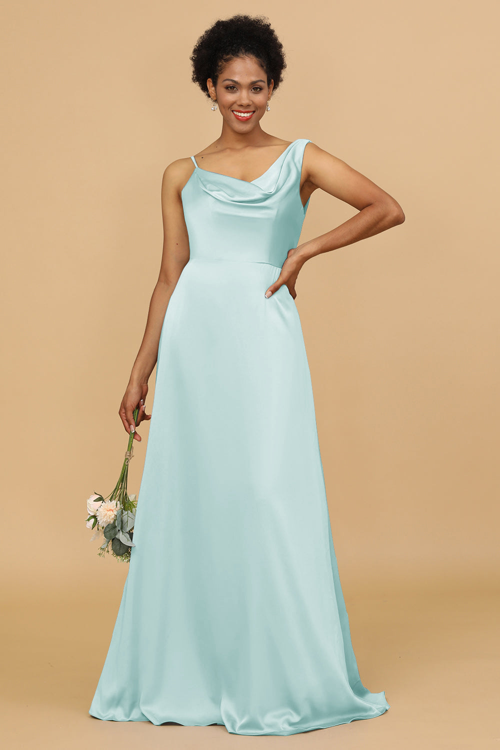 Wedtrend Women Bridesmaids A Line Asymmetrical Neck Satin Floor Length Bridesmaid Dress Wedding Party Formal Dress WEDTREND Wedtrend Women Bridesmaids A Line Asymmetrical Neck Satin Floor Length Bridesmaid Dress Wedding Party Formal Dress WEDTREND