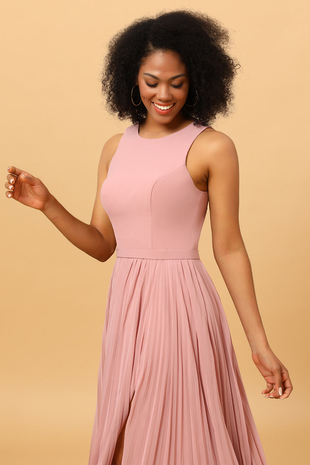 dusty rose midi bridesmaid dresses Dusty Rose Midi Prom Dresses Sheath/Column Straps Cowl Neck Tea Length Stretch Satin Prom Dress