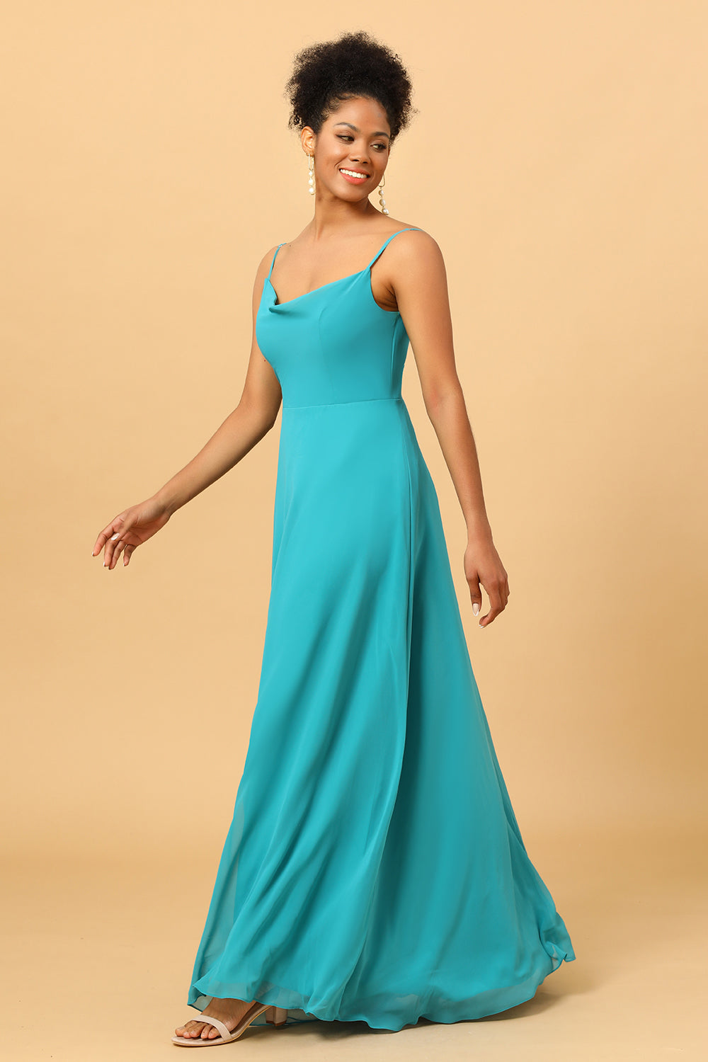 jade chiffon bridesmaid dress Wedtrend Women Jade Mermaid Bridesmaids Mermaid Spaghetti Straps Tiered Chiffon Floor Length Bridesmaid Dress Wedding Party Formal Dress, Jade