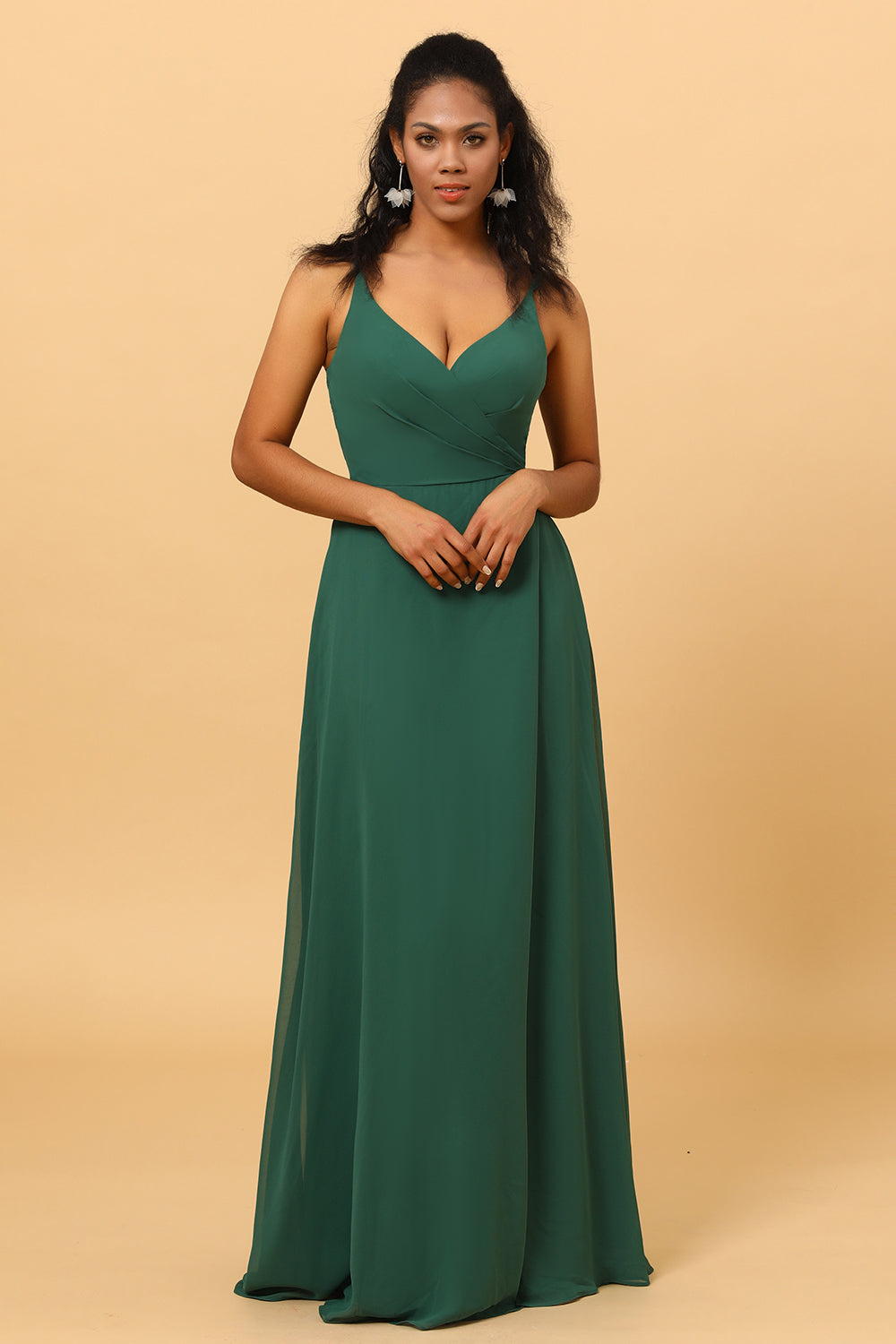 Wedtrend Dark Green A Line V Neck Floor Length Lace Long Chiffon Bridesmaid Dress Wedding Party Dress Evening Dress WEDTREND Wedtrend Dark Green A Line V Neck Floor Length Lace Long Chiffon Bridesmaid Dress Wedding Party Dress Evening Dress WEDTREND