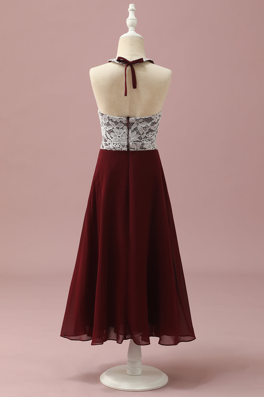Wedtrend Women Burgundy Lace and Chiffon Halter Junior Bridesmaid Dress Wedding Guest Dress WEDTREND Wedtrend Women Burgundy Lace and Chiffon Halter Junior Bridesmaid Dress Wedding Guest Dress WEDTREND