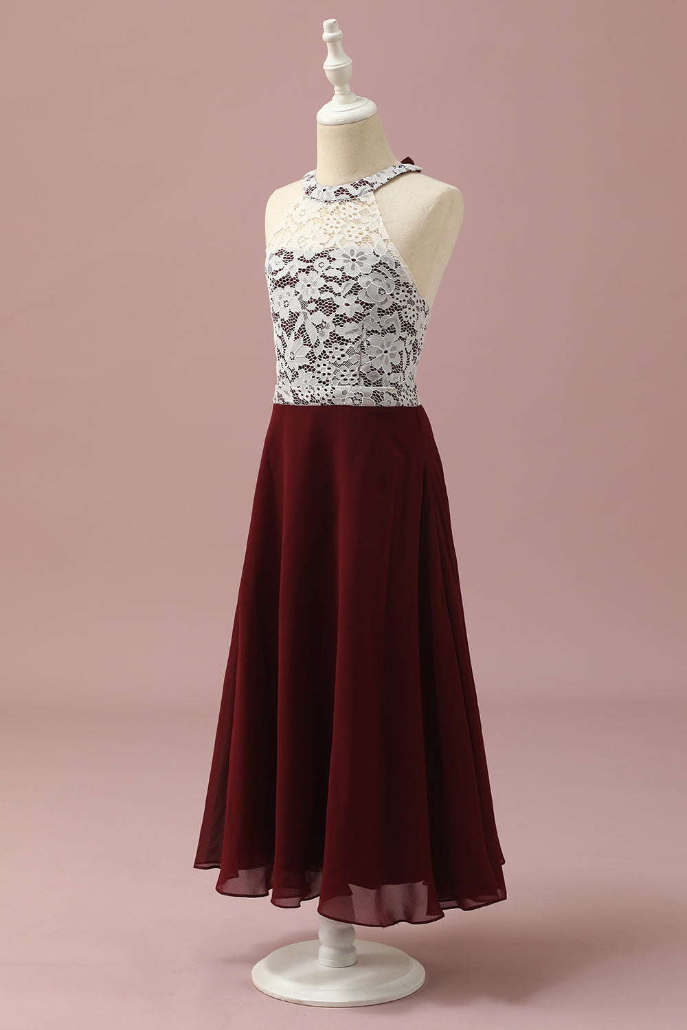 Wedtrend Women Burgundy Lace and Chiffon Halter Junior Bridesmaid Dress Wedding Guest Dress WEDTREND Wedtrend Women Burgundy Lace and Chiffon Halter Junior Bridesmaid Dress Wedding Guest Dress WEDTREND