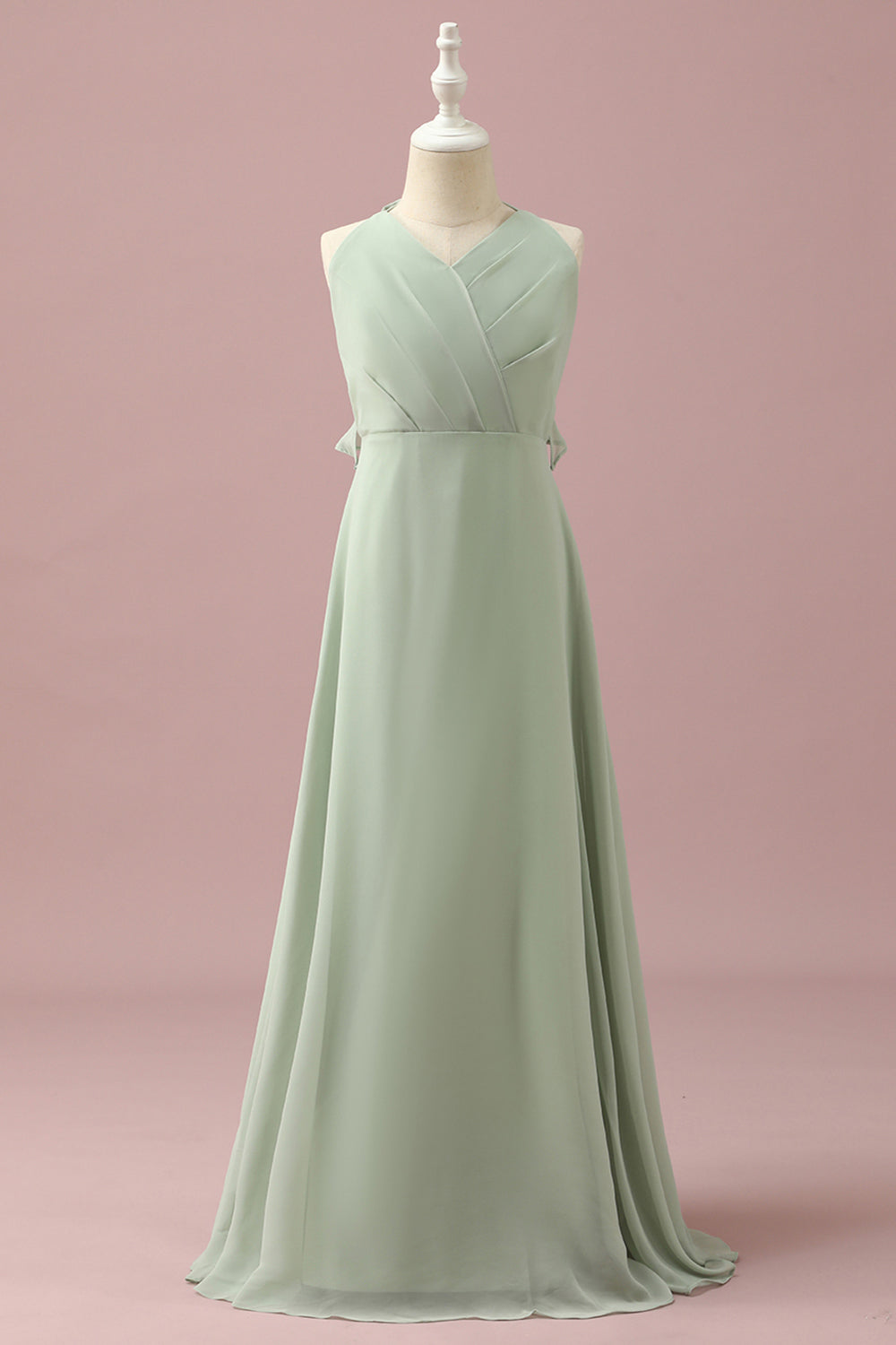 Wedtrend Sage A-Line V Neck Floor-Length Chiffon Junior Bridesmaid Dress Wedding Party Dress WEDTREND Wedtrend Sage A-Line V Neck Floor-Length Chiffon Junior Bridesmaid Dress Wedding Party Dress WEDTREND