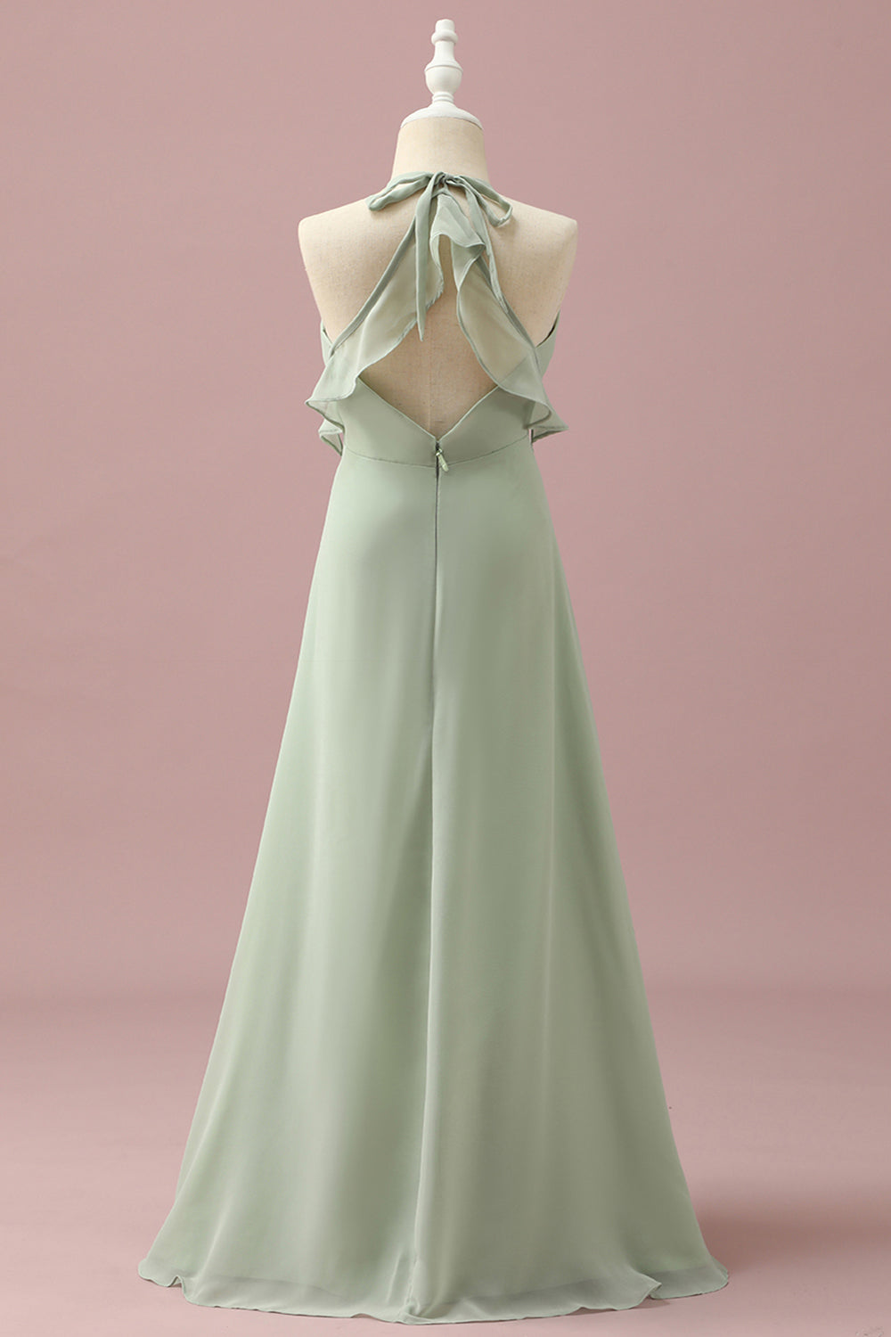 Wedtrend Sage A-Line V Neck Floor-Length Chiffon Junior Bridesmaid