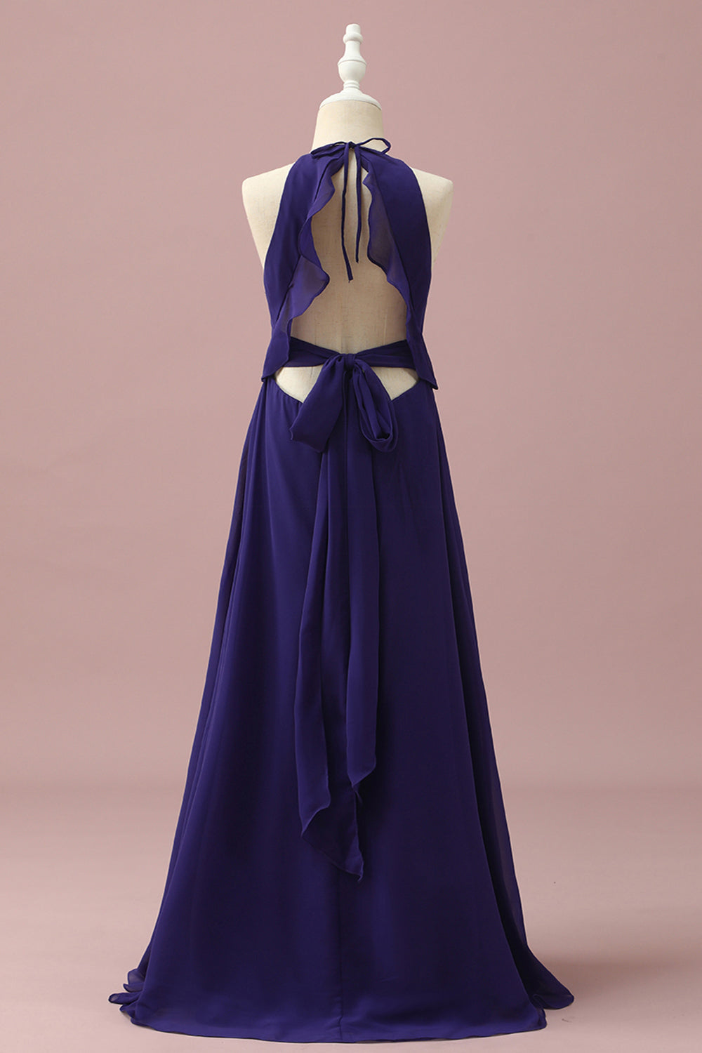 Wedtrend Purple Blue A-Line Halter Floor-Length Chiffon Junior Bridesmaid Dress With Ruffles Wedding Party Dress WEDTREND Wedtrend Purple Blue A-Line Halter Floor-Length Chiffon Junior Bridesmaid Dress With Ruffles Wedding Party Dress WEDTREND