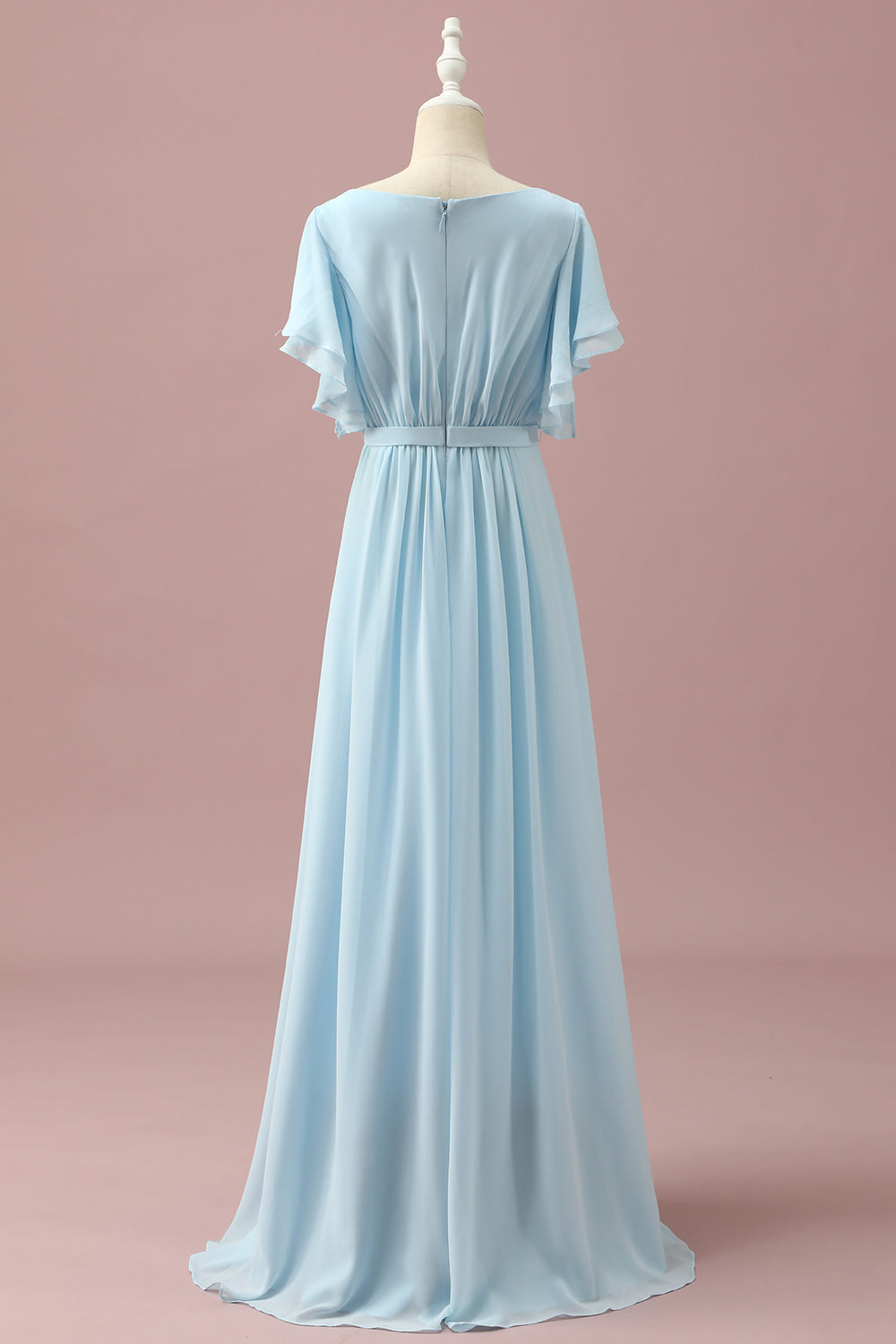 Wedtrend Women Wedding Guest Dress Sky Blue A-Line Batwing Sleeves Chiffon Junior Bridesmaid Dress, Sky Blue / J8 Wedtrend Women Wedding Guest Dress Sky Blue A-Line Batwing Sleeves Chiffon Junior Bridesmaid Dress, Sky Blue / J8