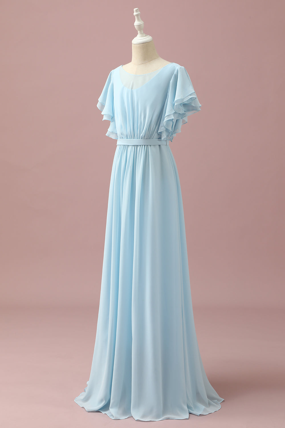 Wedtrend Women Wedding Guest Dress Sky Blue A-Line Batwing Sleeves Chiffon Junior Bridesmaid Dress WEDTREND Wedtrend Women Wedding Guest Dress Sky Blue A-Line Batwing Sleeves Chiffon Junior Bridesmaid Dress WEDTREND
