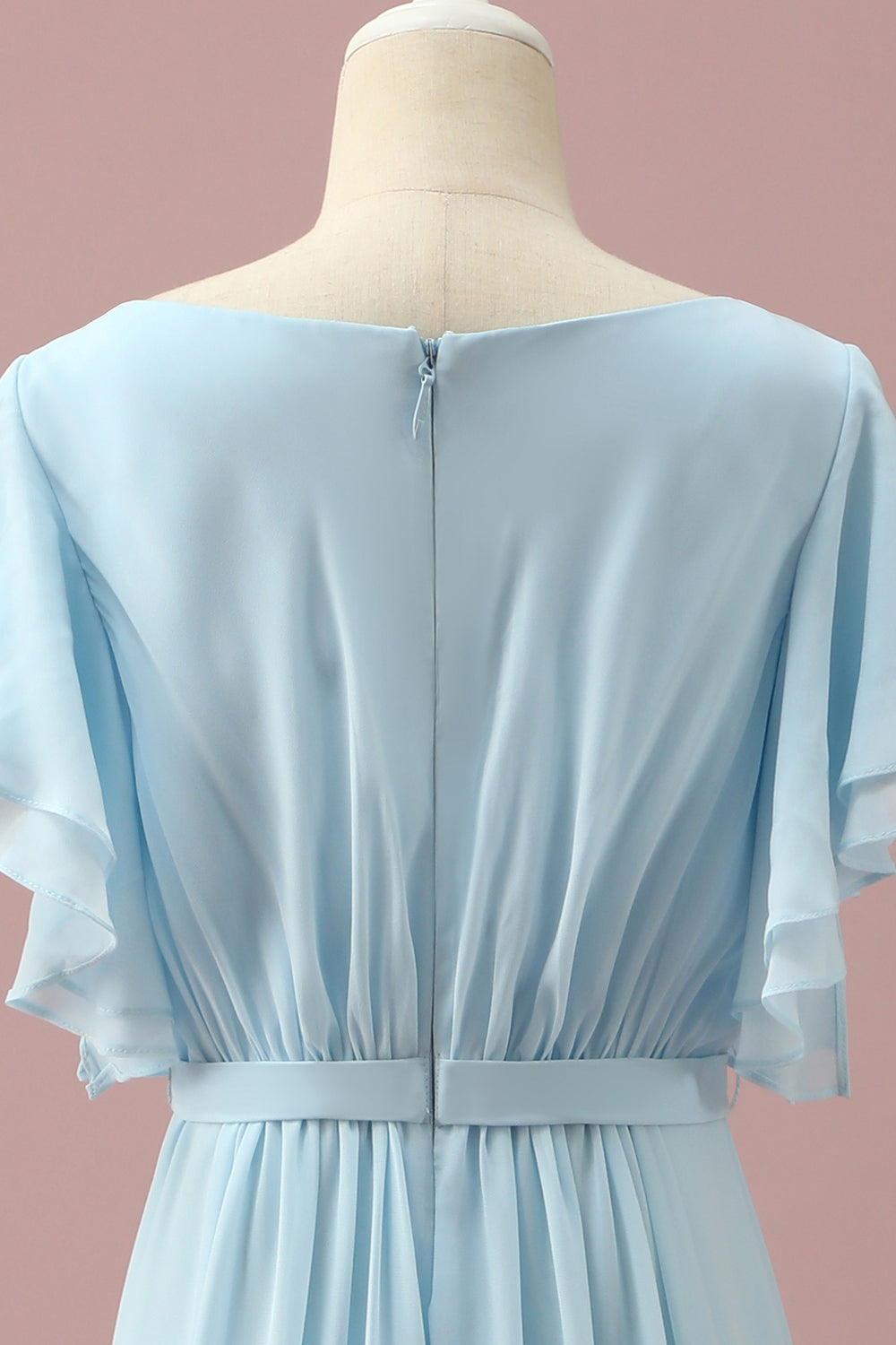Wedtrend Women Wedding Guest Dress Sky Blue A-Line Batwing Sleeves Chiffon Junior Bridesmaid Dress WEDTREND Wedtrend Women Wedding Guest Dress Sky Blue A-Line Batwing Sleeves Chiffon Junior Bridesmaid Dress WEDTREND