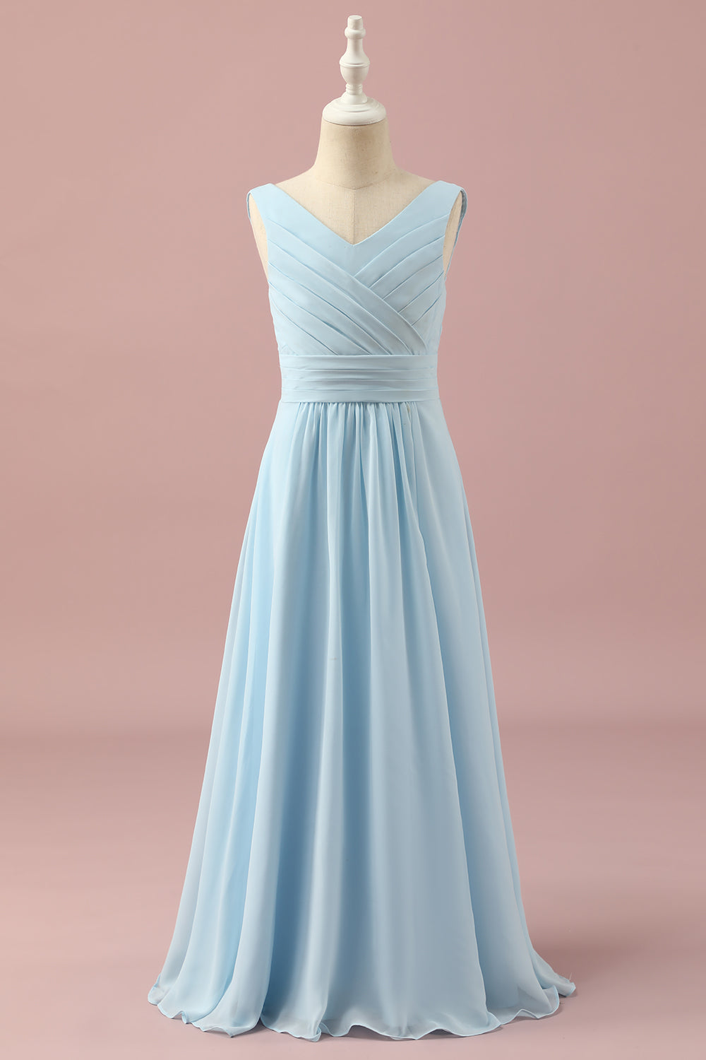 Wedtrend Women Light Blue V-Neck Chiffon Junior Bridesmaid Dress Wedding Guest Dress WEDTREND Wedtrend Women Light Blue V-Neck Chiffon Junior Bridesmaid Dress Wedding Guest Dress WEDTREND
