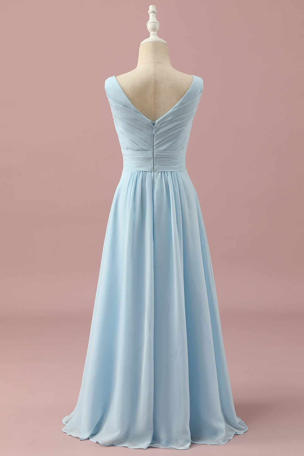 Wedtrend Women Light Blue V-Neck Chiffon Junior Bridesmaid Dress Wedding Guest Dress WEDTREND Wedtrend Women Light Blue V-Neck Chiffon Junior Bridesmaid Dress Wedding Guest Dress WEDTREND