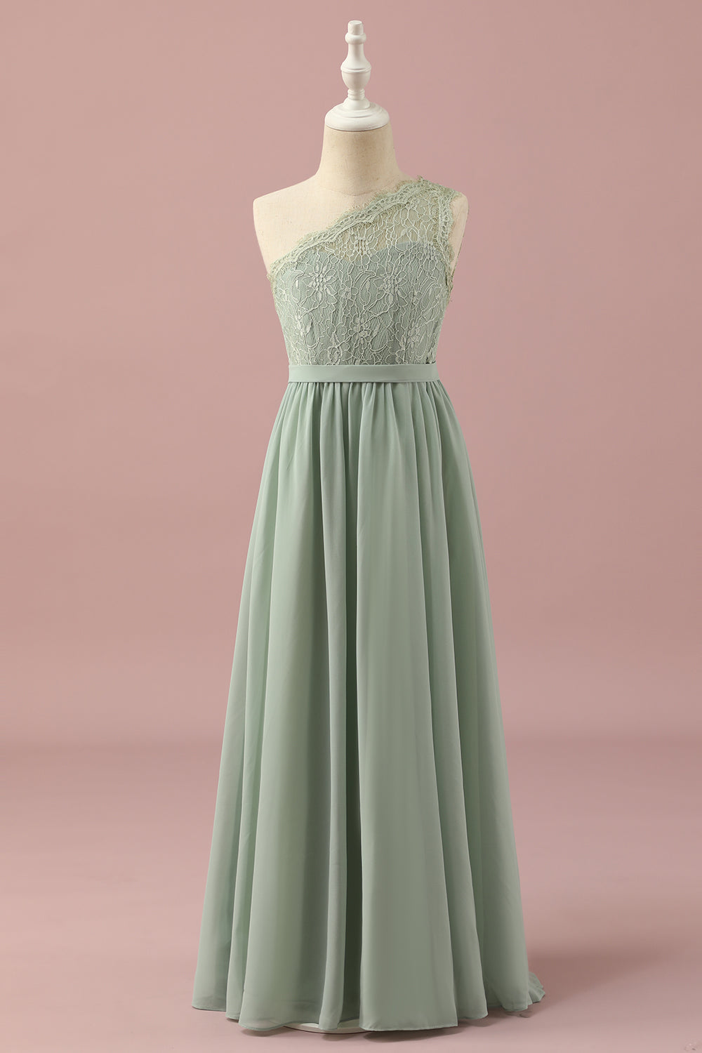 Wedtrend Women Dusty Sage One Shoulder Lace and Chiffon Junior Bridesmaid Dress Wedding Guest Dress WEDTREND Wedtrend Women Dusty Sage One Shoulder Lace and Chiffon Junior Bridesmaid Dress Wedding Guest Dress WEDTREND