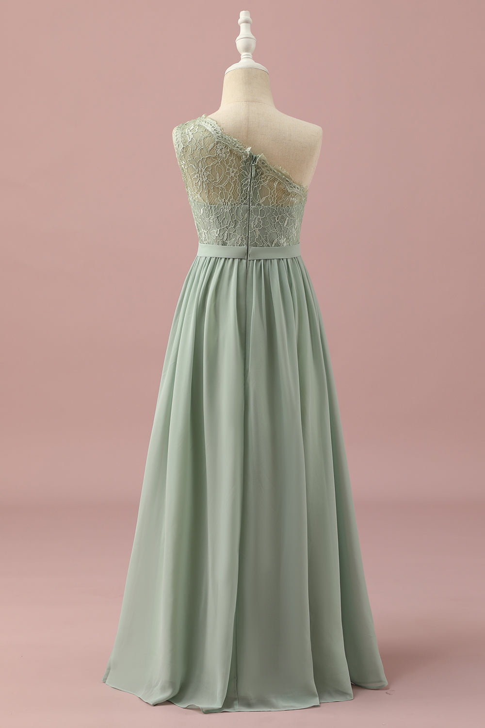 Wedtrend Women Dusty Sage One Shoulder Lace and Chiffon Junior Bridesmaid Dress Wedding Guest Dress, Dusty Sage / J16 Wedtrend Women Dusty Sage One Shoulder Lace and Chiffon Junior Bridesmaid Dress Wedding Guest Dress, Dusty Sage / J16