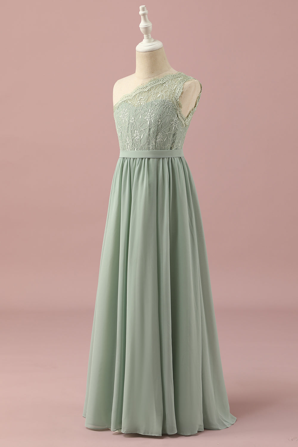 Wedtrend Women Dusty Sage One Shoulder Lace and Chiffon Junior Bridesmaid Dress Wedding Guest Dress WEDTREND Wedtrend Women Dusty Sage One Shoulder Lace and Chiffon Junior Bridesmaid Dress Wedding Guest Dress WEDTREND