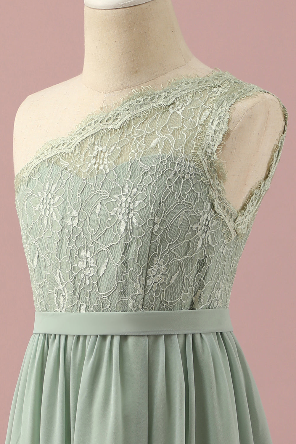 Wedtrend Women Dusty Sage One Shoulder Lace and Chiffon Junior Bridesmaid Dress Wedding Guest Dress WEDTREND Wedtrend Women Dusty Sage One Shoulder Lace and Chiffon Junior Bridesmaid Dress Wedding Guest Dress WEDTREND