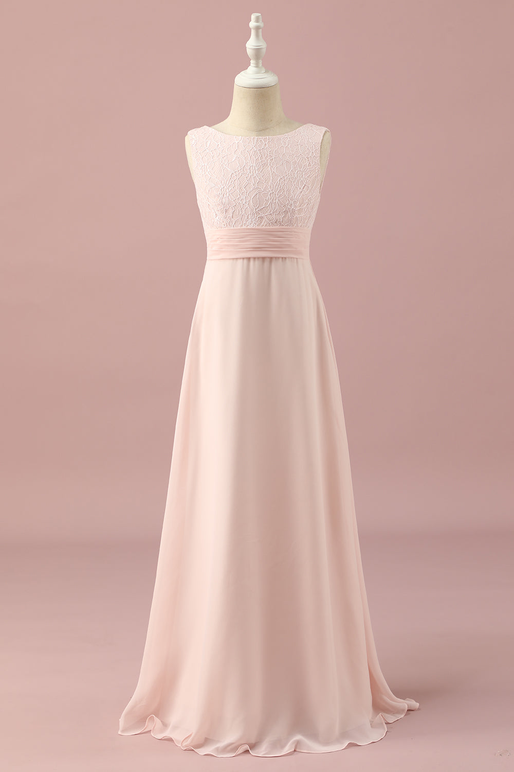 Wedtrend Women A Line Light Pink Floor Length Lace and Chiffon Junior Bridesmaid Dress Wedding Guest Party WEDTREND Wedtrend Women A Line Light Pink Floor Length Lace and Chiffon Junior Bridesmaid Dress Wedding Guest Party WEDTREND